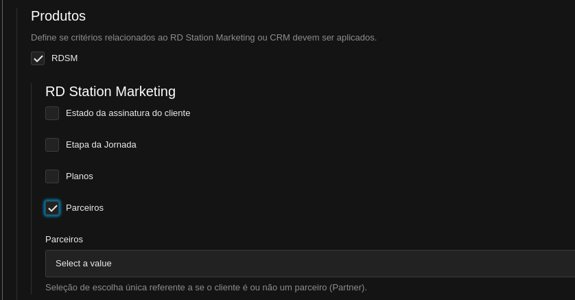 Configuração de partner
