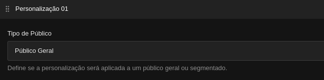 Configuração de público-alvo