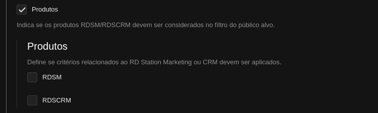 Configuração de produtos