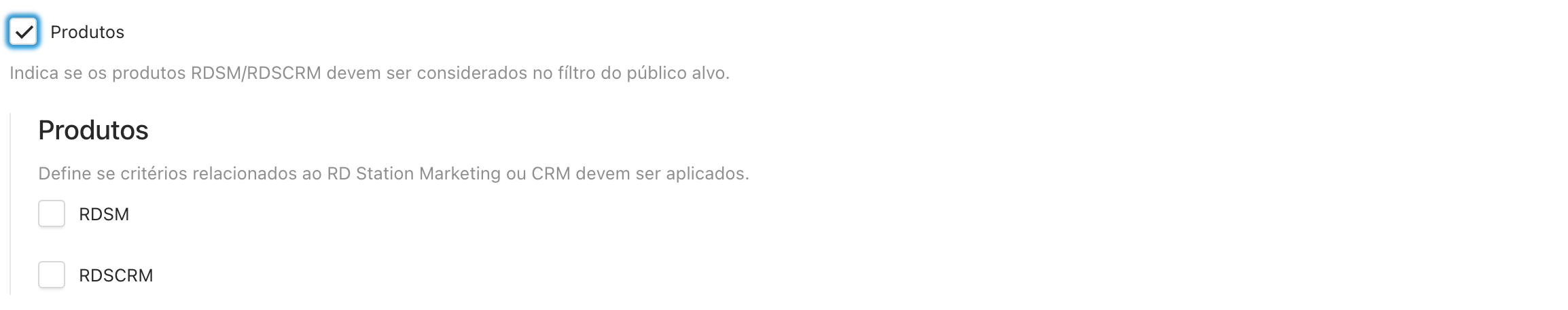 Público Alvo | Produtos