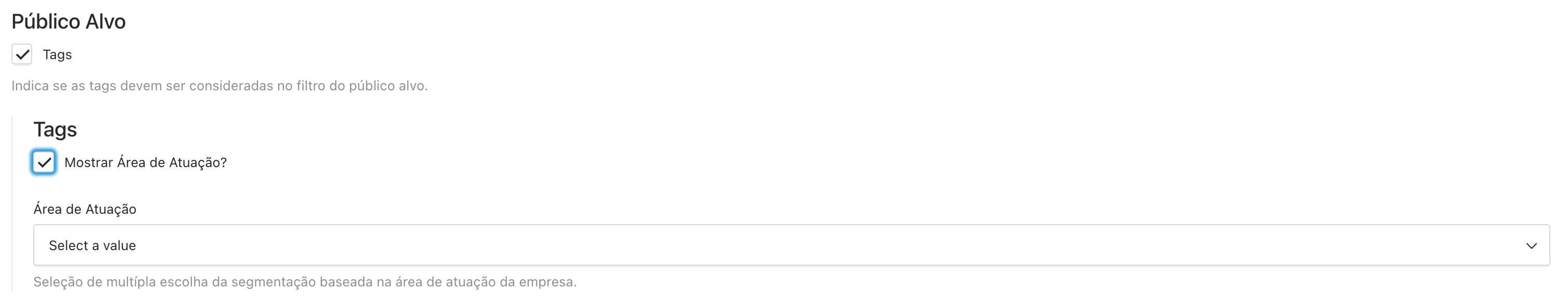 Público Alvo | Tags